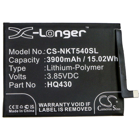 3.85V, Li-Polymer, 3900mAh, SmartPhone battery fits Nokia, Hq430, 5.4 2021, Hmd 5.4, 15.02Wh Mobile, SmartPhone Cameron Sino Technology Limited (Smartphone)