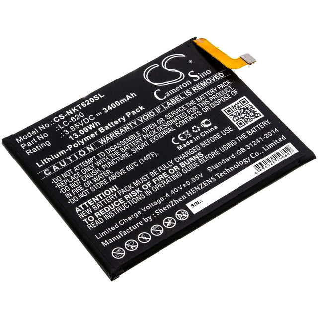 3.85V, Li-Polymer, 3400mAh, SmartPhone battery fits Nokia, Lc-620, 6.2, 13.09Wh Mobile, SmartPhone Cameron Sino Technology Limited (Smartphone)