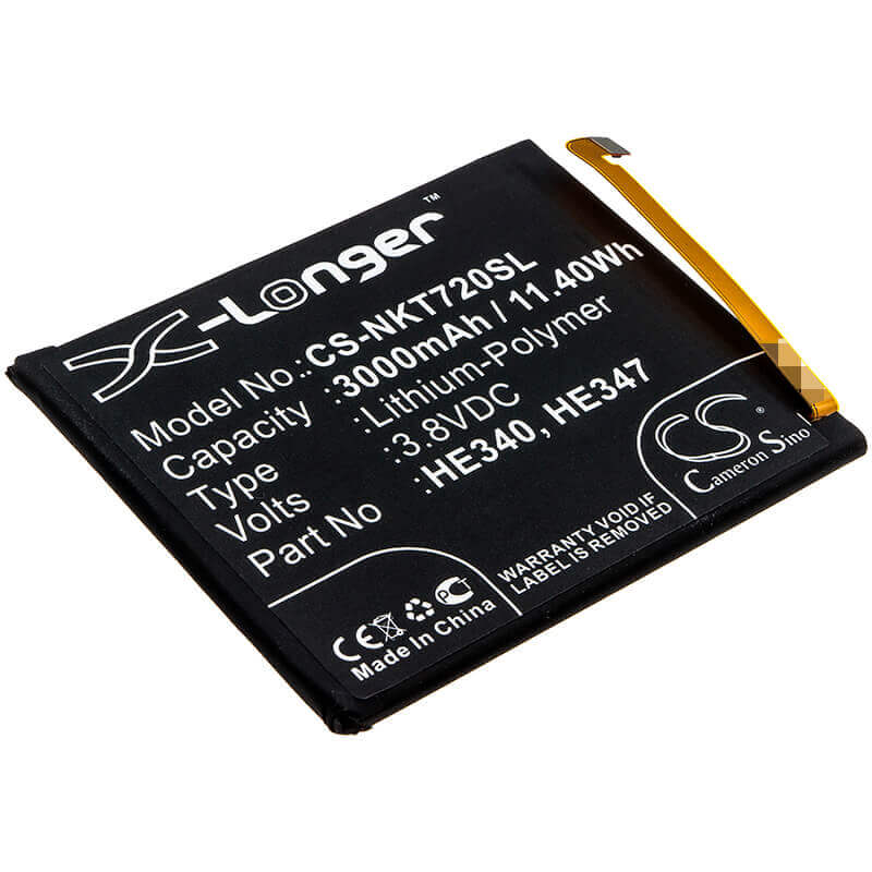 3.8V, Li-Polymer, 3000mAh, SmartPhone battery fits Nokia, He340, 7.1, Ta-1041, 11.4Wh Mobile, SmartPhone Cameron Sino Technology Limited (Smartphone)