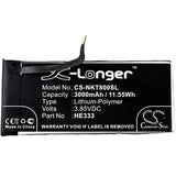 3.85V, Li-Polymer, 3000mAh, SmartPhone battery fits Nokia, He333, 8 Sirocco, 8 Sirocco Global Dual Sim, 11.55Wh Mobile, SmartPhone Cameron Sino Technology Limited (Smartphone)