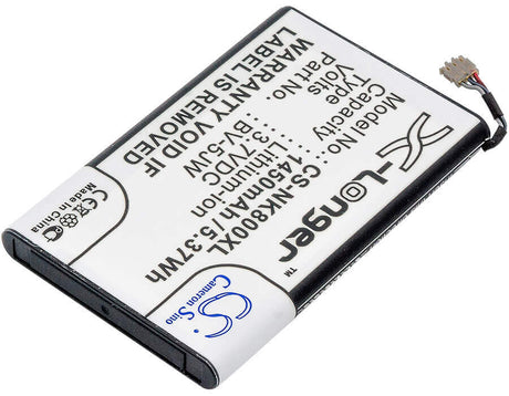3.7V, Li-ion, 1450mAh, SmartPhone battery fits Nokia, Bv-5jw, 800, Lumia 800, 5.37Wh Mobile, SmartPhone Cameron Sino Technology Limited (Smartphone)