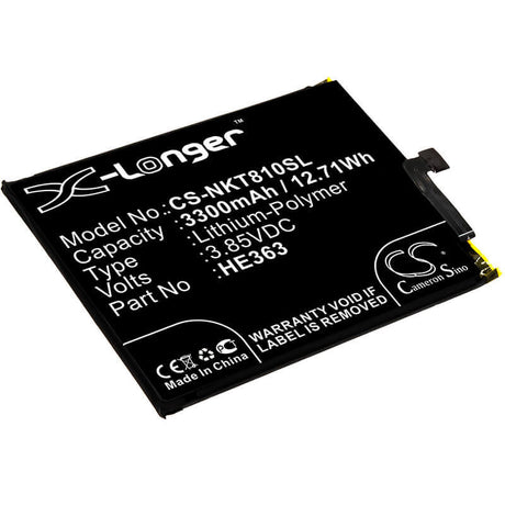 3.85V, Li-Polymer, 3300mAh, SmartPhone battery fits Nokia, He362, 8.1, Ta-1119, 12.71Wh Mobile, SmartPhone Cameron Sino Technology Limited (Smartphone)