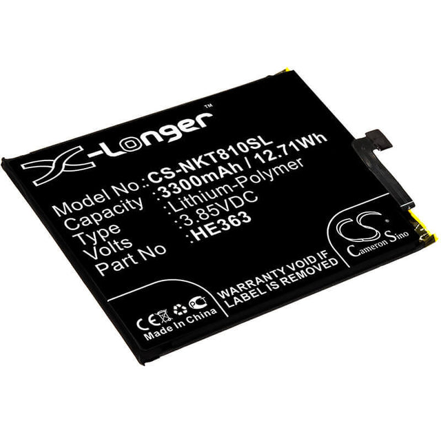 3.85V, Li-Polymer, 3300mAh, SmartPhone battery fits Nokia, He362, 8.1, Ta-1119, 12.71Wh Mobile, SmartPhone Cameron Sino Technology Limited (Smartphone)