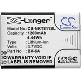 3.7V, Li-ion, 1200mAh, SmartPhone battery fits Nokia, Bv-6a, 2720, 8110 4g, 4.44Wh Mobile, SmartPhone Cameron Sino Technology Limited (Smartphone)
