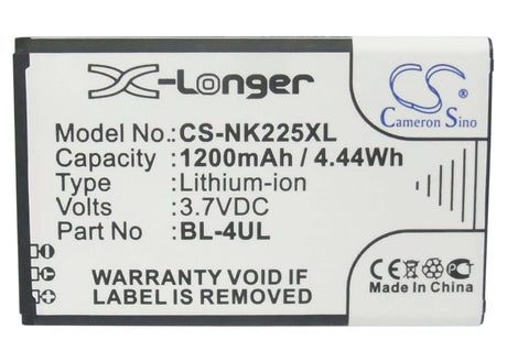 3.7V, Li-ion, 1200mAh, SmartPhone battery fits Nokia, Bl-4ul, 3310 2017, Asha 225, 4.44Wh Mobile, SmartPhone Cameron Sino Technology Limited (Smartphone)
