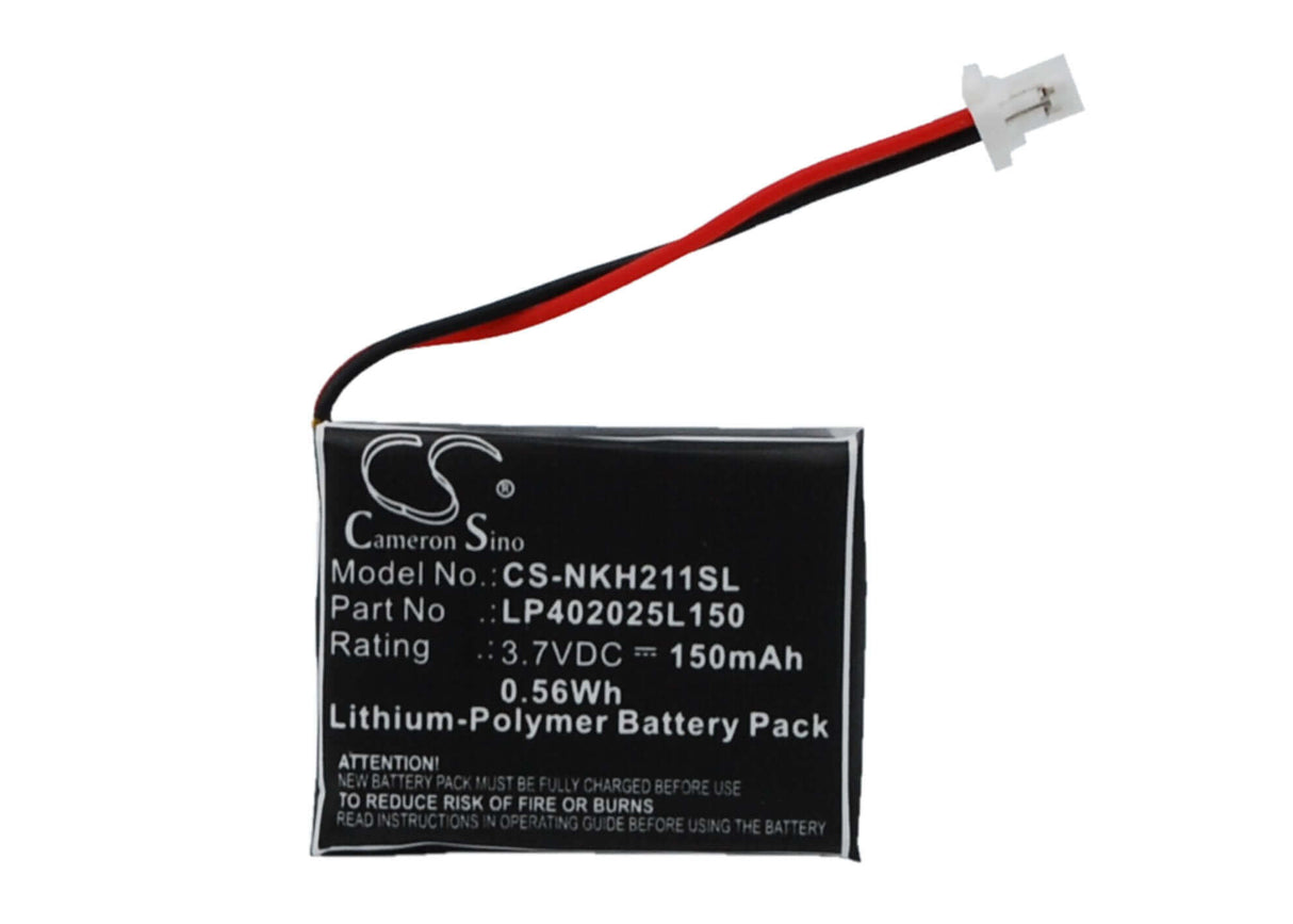 3.7V, Li-Polymer, 150mAh, Headset battery fits Nokia, Lp402025l150, Hs-21w, 0.56Wh Wireless Headset Cameron Sino Technology Limited