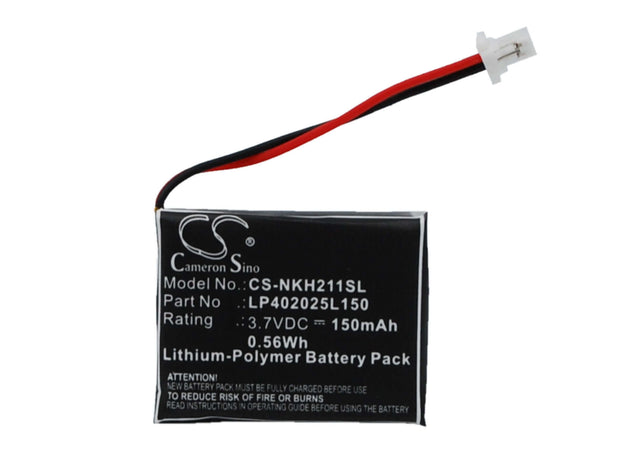 3.7V, Li-Polymer, 150mAh, Headset battery fits Nokia, Lp402025l150, Hs-21w, 0.56Wh Wireless Headset Cameron Sino Technology Limited