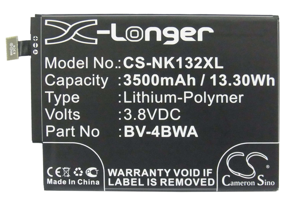 3.8V, Li-Polymer, 3500mAh, SmartPhone battery fits Nokia, Microsoft, Bv-4bwa, Lumia 1320, 13.3Wh Mobile, SmartPhone Cameron Sino Technology Limited (Smartphone)