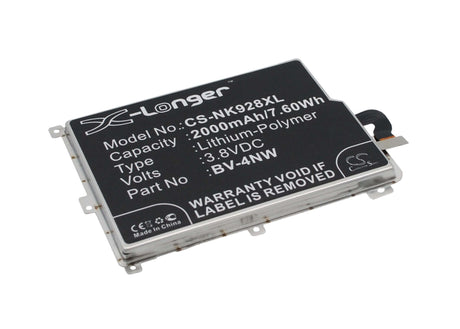 3.8V, Li-Polymer, 2000mAh, SmartPhone battery fits Microsoft, Nokia, Bv-4nw, Lumia 928, Rm5250, 7.6Wh Mobile, SmartPhone Cameron Sino Technology Limited (Smartphone)