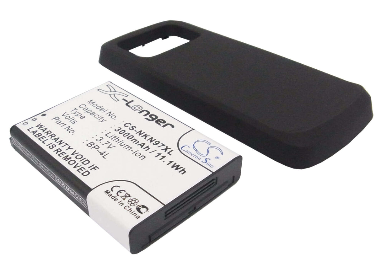 3.7V, Li-ion, 3000mAh, SmartPhone battery fits Nokia, (Black),Bp-4l, N97, 11.1Wh Mobile, SmartPhone Cameron Sino Technology Limited (Smartphone)