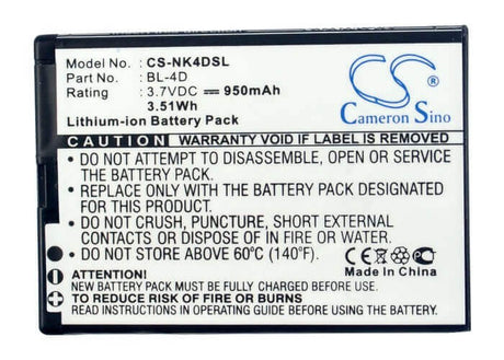 3.7V, Li-ion, 950mAh, SmartPhone battery fits Polaroid, Ngm, Nokia, Svp, M-life, Blu, Bl22, Hero 2, 3.52Wh Mobile, SmartPhone Cameron Sino Technology Limited (Smartphone)
