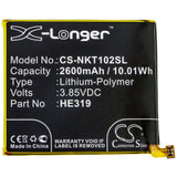3.85V, Li-Polymer, 2600mAh, SmartPhone battery fits Nokia, He319, Nokia 3, Ta-1020, 10.01Wh Mobile, SmartPhone Cameron Sino Technology Limited (Smartphone)