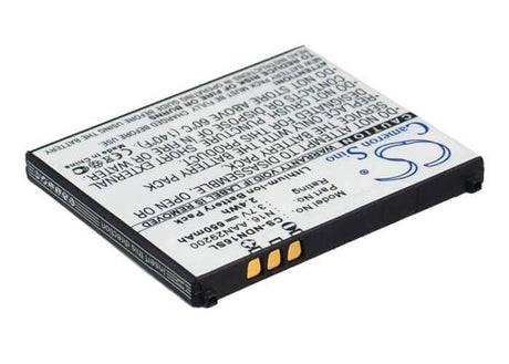 3.7V, Li-ion, 650mAh, SmartPhone battery fits Ntt Docomo, Aan29200, N-02a, N-04a, 2.41Wh Mobile, SmartPhone Cameron Sino Technology Limited (Suspended)