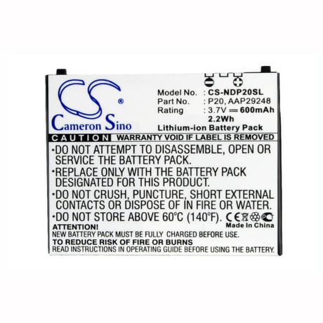 3.7V, Li-ion, 600mAh, SmartPhone battery fits Ntt Docomo, Aap29248, P-01b, P-02b, 2.22Wh Mobile, SmartPhone Cameron Sino Technology Limited (Suspended)