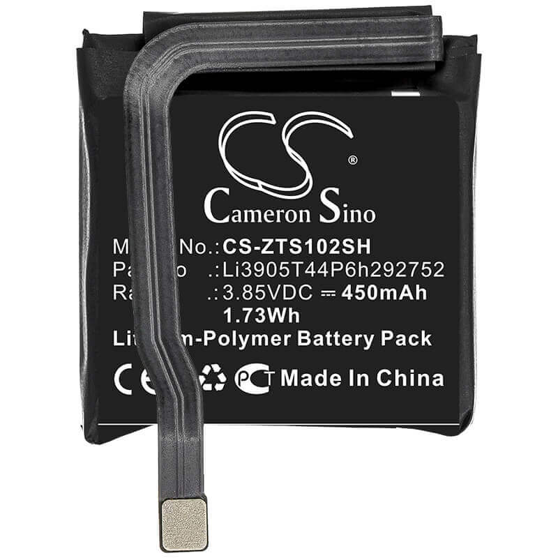 3.85V, Li-Polymer, 450mAh, Smartwatch battery fits Nubia, Li3905t44p6h292752, Alpha Sw1002, 1.73Wh Smartwatch Cameron Sino Technology Limited