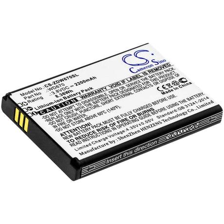 3.8V, Li-ion, 2200mAh, Hotspot battery fits Nubia, Mtc, Zte, Haier, B1501, Dc002, Dc003, 8.36Wh Hotspot Cameron Sino Technology Limited