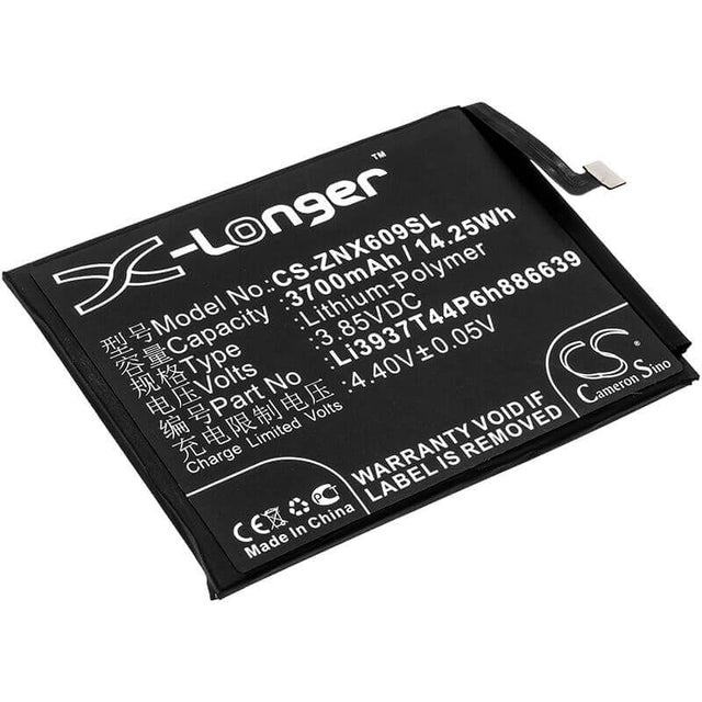 3.85V, Li-Polymer, 3700mAh, SmartPhone battery fits Zte, Nubia, Li3937t44p6h886639, Nx609j, Red Magic, 14.25Wh Mobile, SmartPhone Cameron Sino Technology Limited (Smartphone)