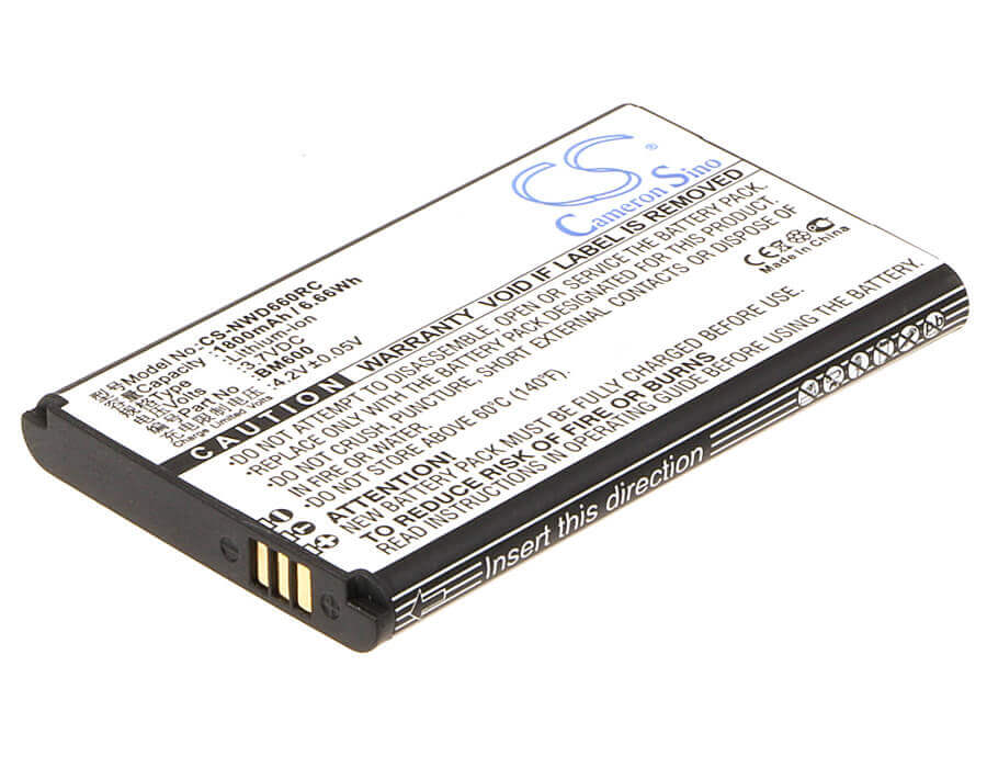 3.7V, Li-ion, 1800mAh, Hotspot battery fits Nubia, 6bt-r600a-0006, Wd660, 6.66Wh Hotspot Cameron Sino Technology Limited