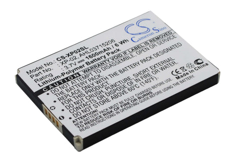 3.7V, Li-Polymer, 1600mAh, PDA battery fits O2, Xp-02, Xda Atom, Xda Atom Exec, 5.92Wh PDA, Pocket PC Cameron Sino Technology Limited (Suspended)