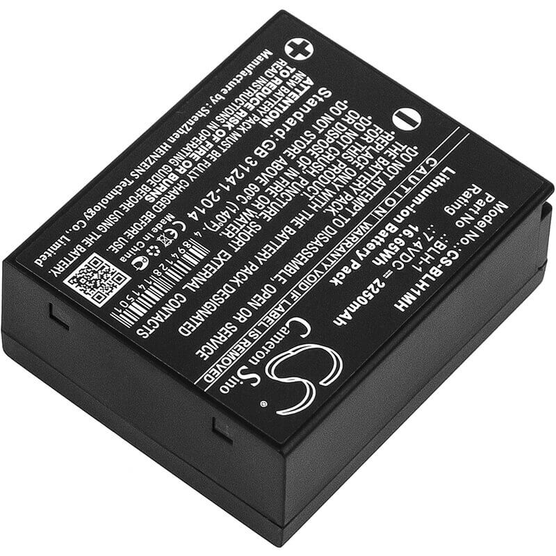 7.4V, Li-ion, 2250mAh, Camera battery fits Olympus, Blh-1, E-m1, E-m1 Mark Ii, 16.65Wh Camera Cameron Sino Technology Limited (Camera)