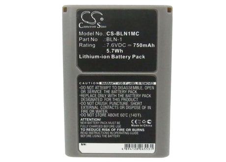 7.6V, Li-ion, 750mAh, Camera battery fits Olympus, Bln-1, Em1 Ii, E-m1 Ii, 5.7Wh Camera Cameron Sino Technology Limited (Camera)
