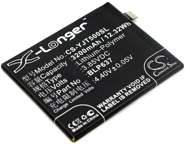 3.85V, Li-Polymer, 3200mAh, SmartPhone battery fits Oneplus, Blp637, 5, 5 Dual Sim, 12.32Wh Mobile, SmartPhone Cameron Sino Technology Limited (Smartphone)