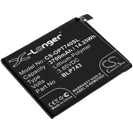 3.85V, Li-Polymer, 3700mAh, SmartPhone battery fits Oneplus, Blp743, 7t, Hd1901, 14.25Wh Mobile, SmartPhone Cameron Sino Technology Limited (Smartphone)