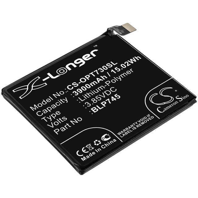3.85V, Li-Polymer, 3900mAh, SmartPhone battery fits Oneplus, Blp745, 7t Pro, 7t Pro 5g, 15.02Wh Mobile, SmartPhone Cameron Sino Technology Limited (Smartphone)
