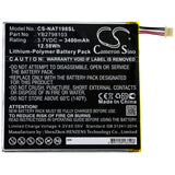 3.7V, Li-Polymer, 3400mAh, Tablet battery fits Onn, Yb2798103, 100005207, Ona19tb002, 12.58Wh Tablet Cameron Sino Technology Limited