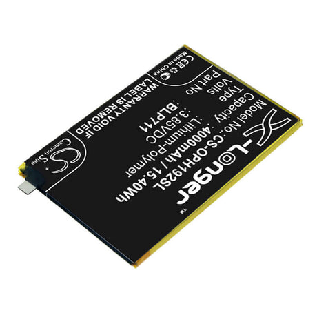 3.85V, Li-Polymer, 4000mAh, SmartPhone battery fits Oppo, Blp711, 1923, A1k, 15.4Wh Mobile, SmartPhone Cameron Sino Technology Limited (Smartphone)