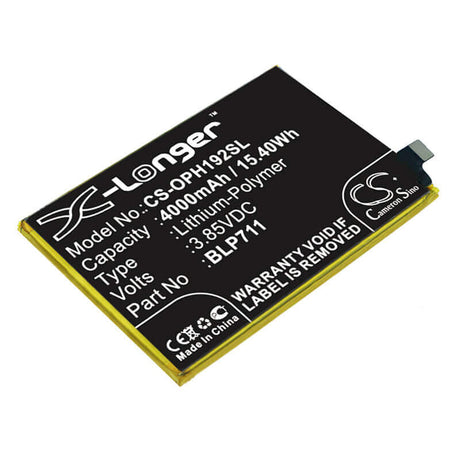 3.85V, Li-Polymer, 4000mAh, SmartPhone battery fits Oppo, Blp711, 1923, A1k, 15.4Wh Mobile, SmartPhone Cameron Sino Technology Limited (Smartphone)