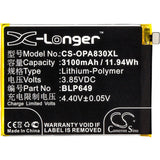 3.85V, Li-Polymer, 3100mAh, SmartPhone battery fits Oppo, Blp649, A1 Dual Sim, A1 Dual Sim Td-lte, 11.94Wh Mobile, SmartPhone Cameron Sino Technology Limited (Smartphone)