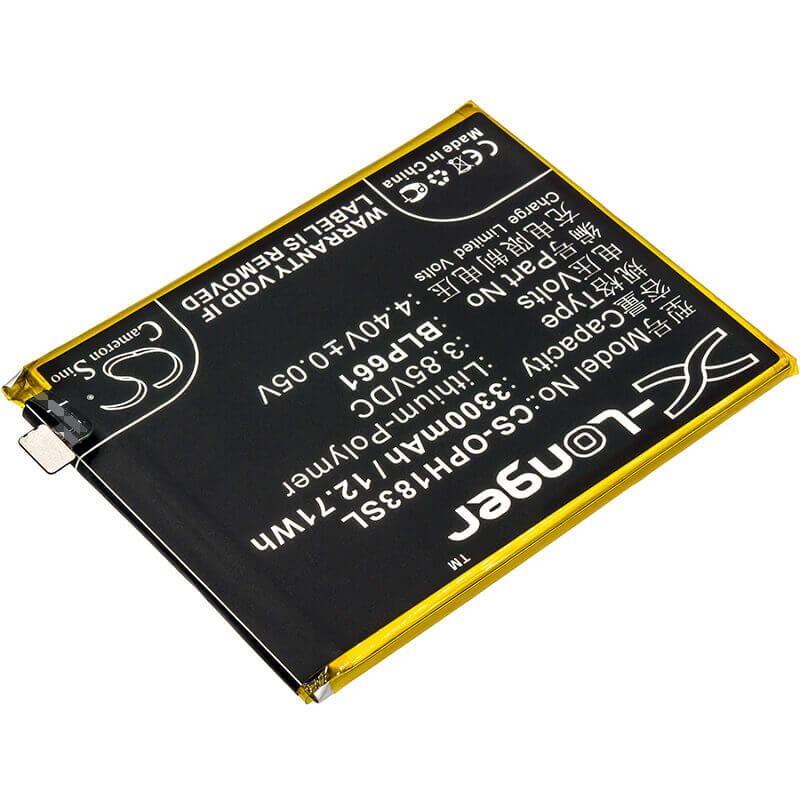 3.85V, Li-Polymer, 3300mAh, SmartPhone battery fits Oppo, Blp661, A3, A3 Dual Sim, 12.71Wh Mobile, SmartPhone Cameron Sino Technology Limited (Smartphone)