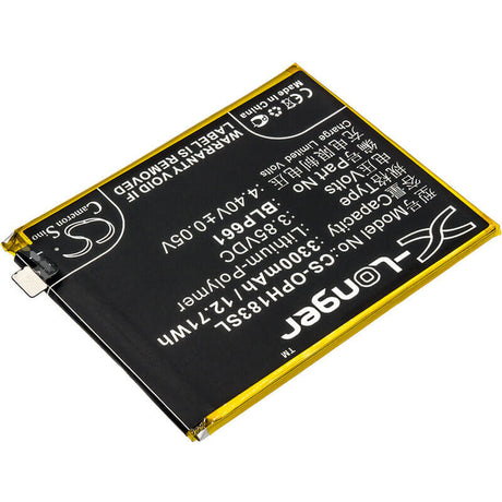 3.85V, Li-Polymer, 3300mAh, SmartPhone battery fits Oppo, Blp661, A3, A3 Dual Sim, 12.71Wh Mobile, SmartPhone Cameron Sino Technology Limited (Smartphone)
