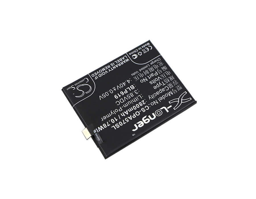 3.85V, Li-Polymer, 2800mAh, SmartPhone battery fits Oppo, Blp619, A39, A39 Dual Sim, 10.78Wh Mobile, SmartPhone Cameron Sino Technology Limited (Smartphone)