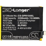 3.85V, Li-Polymer, 3350mAh, SmartPhone battery fits Oppo, Blp663, Cph1835, Pacm00, 12.9Wh Mobile, SmartPhone Cameron Sino Technology Limited (Suspended)
