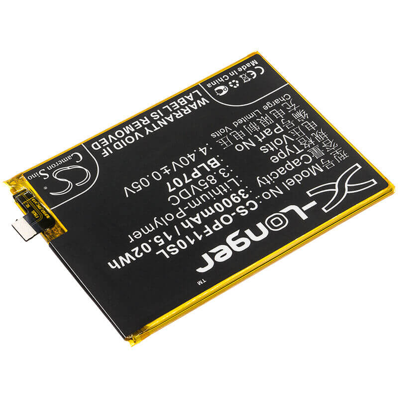 3.85V, Li-Polymer, 3900mAh, SmartPhone battery fits Oppo, Blp707, Cph1911, Cph1913, 15.02Wh Mobile, SmartPhone Cameron Sino Technology Limited (Smartphone)