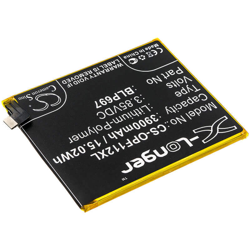 3.85V, Li-Polymer, 3900mAh, SmartPhone battery fits Oppo, Blp697, Cph1969, F11 Pro, 15.02Wh Mobile, SmartPhone Cameron Sino Technology Limited (Smartphone)