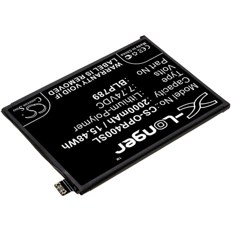 7.74V, Li-Polymer, 2000mAh, SmartPhone battery fits Oppo, Blp789, Cph2091, Pdpm00, 15.48Wh Mobile, SmartPhone Cameron Sino Technology Limited (Smartphone)