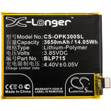 3.85V, Li-Polymer, 3650mAh, SmartPhone battery fits Oppo, Blp715, K3, K3 Premium Edition, 14.05Wh Mobile, SmartPhone Cameron Sino Technology Limited (Suspended)