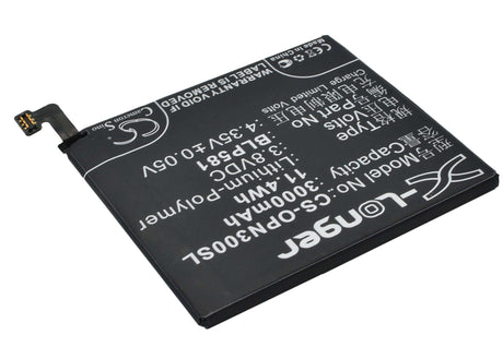 3.8V, Li-Polymer, 3000mAh, SmartPhone battery fits Oppo, Blp581, N3, N3 Dual Sim, 11.4Wh Mobile, SmartPhone Cameron Sino Technology Limited (Smartphone)