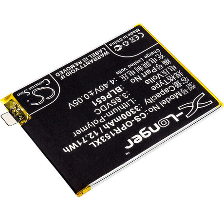 3.85V, Li-Polymer, 3300mAh, SmartPhone battery fits Oppo, Blp651, Paam00, Paat00, 12.71Wh Mobile, SmartPhone Cameron Sino Technology Limited (Smartphone)