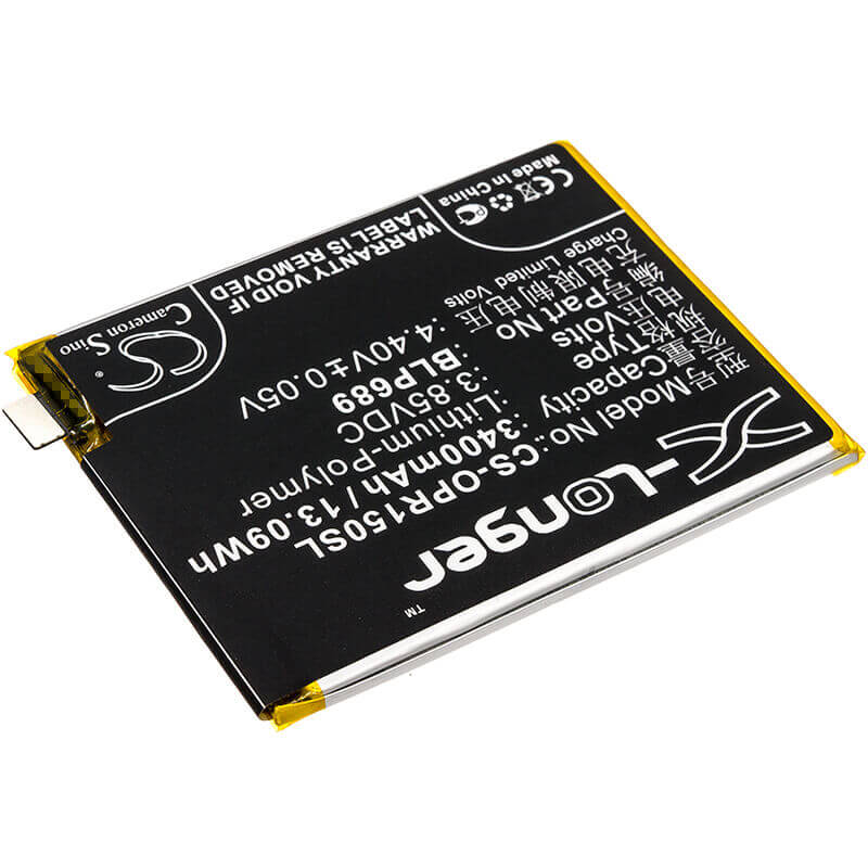 3.85V, Li-Polymer, 3400mAh, SmartPhone battery fits Oppo, Blp689, Pbcm10, Pbct10, 13.09Wh Mobile, SmartPhone Cameron Sino Technology Limited (Smartphone)
