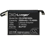 7.74V, Li-Polymer, 2000mAh, SmartPhone battery fits Oppo, Blp747, Pclm10, Reno Ace, 15.48Wh Mobile, SmartPhone Cameron Sino Technology Limited (Suspended)