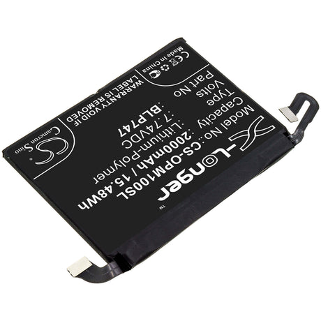 7.74V, Li-Polymer, 2000mAh, SmartPhone battery fits Oppo, Blp747, Pclm10, Reno Ace, 15.48Wh Mobile, SmartPhone Cameron Sino Technology Limited (Suspended)