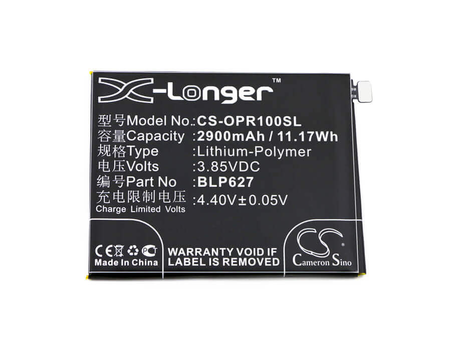 3.85V, Li-Polymer, 2900mAh, SmartPhone battery fits Oppo, Blp627, R9sk, 11.17Wh Mobile, SmartPhone Cameron Sino Technology Limited (Smartphone)