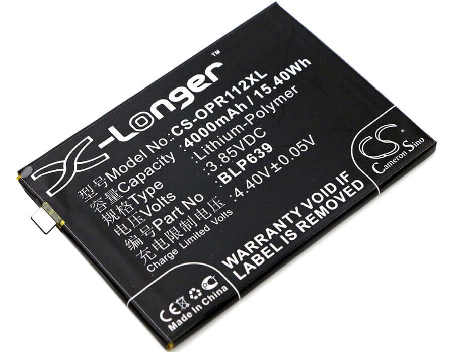 3.85V, Li-Polymer, 4000mAh, SmartPhone battery fits Oppo, Blp639, R11 Plus, R11 Plus Dual Sim, 15.4Wh Mobile, SmartPhone Cameron Sino Technology Limited (Suspended)