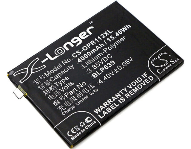 3.85V, Li-Polymer, 4000mAh, SmartPhone battery fits Oppo, Blp639, R11 Plus, R11 Plus Dual Sim, 15.4Wh Mobile, SmartPhone Cameron Sino Technology Limited (Suspended)