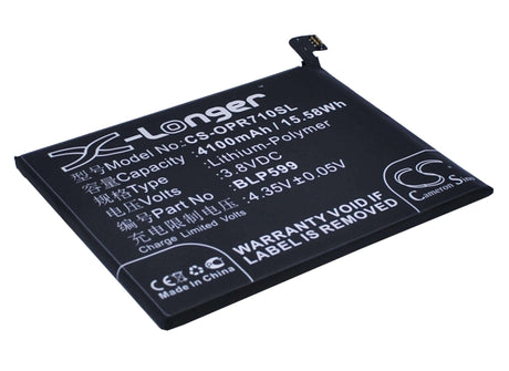 3.8V, Li-Polymer, 4100mAh, SmartPhone battery fits Oppo, Blp599, R7 Plus, 15.58Wh Mobile, SmartPhone Cameron Sino Technology Limited (Smartphone)