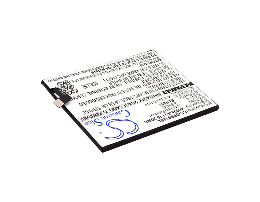 3.8V, Li-Polymer, 4000mAh, SmartPhone battery fits Oppo, Blp611, R9 Plus, R9 Plus Dual Sim, 15.2Wh Mobile, SmartPhone Cameron Sino Technology Limited (Suspended)
